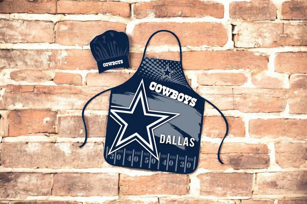 Cowboys Apron & Hat Set