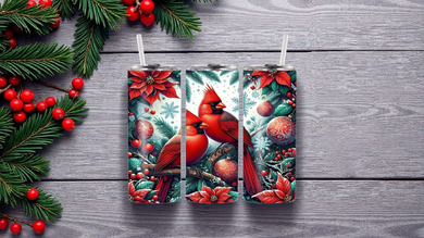 Cardinals Poinsettia Slim Tumbler